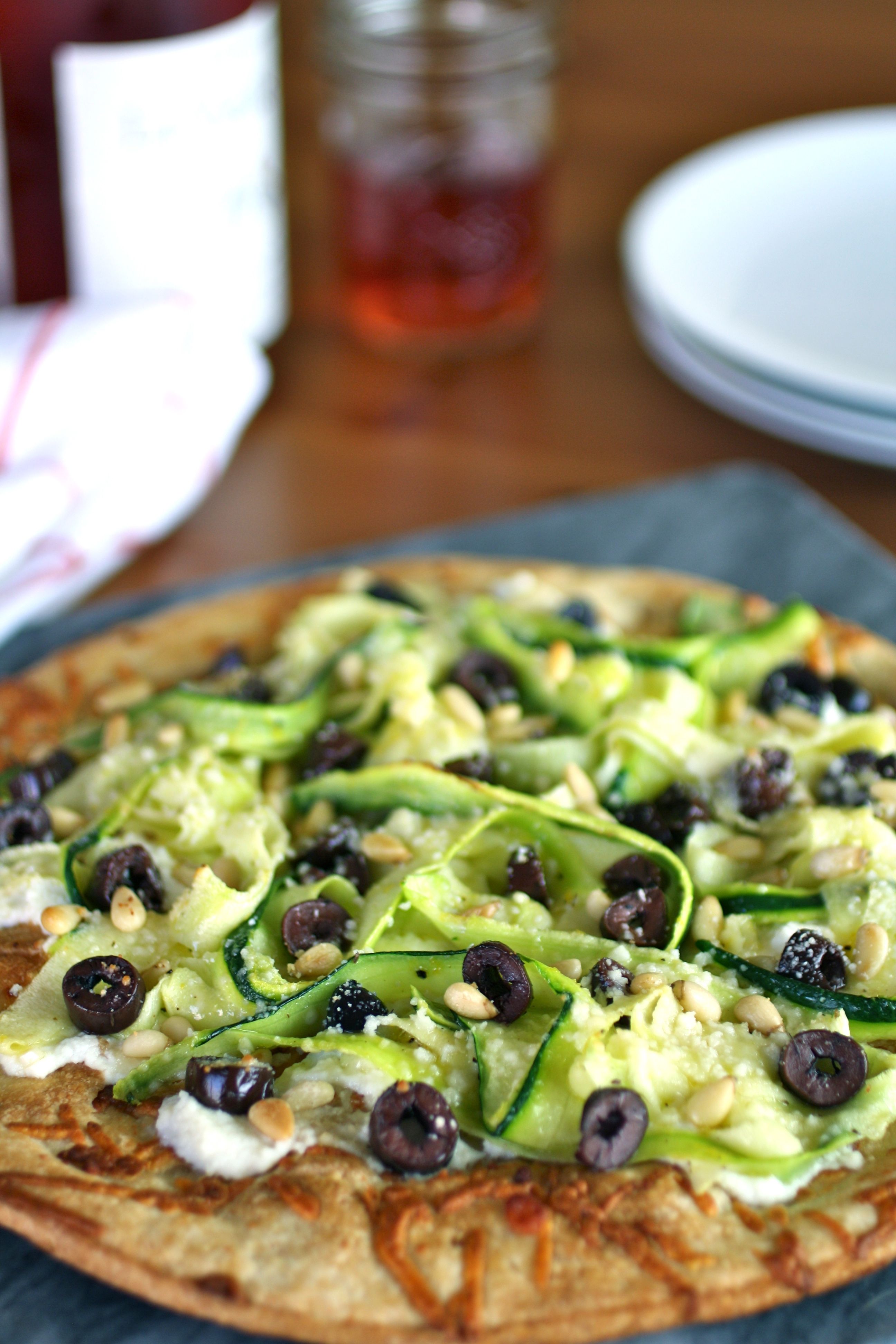Zucchini Ribbon and Ricotta Pizza