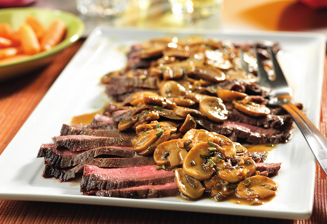 Flank Steak with Mushroom Sauce