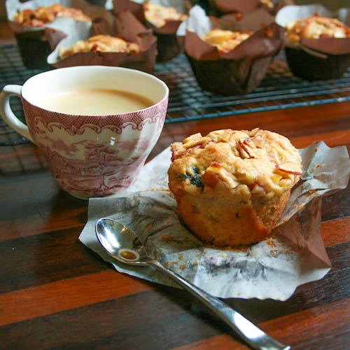 Apple, Cherry, Pear and Almond Breakfast Muffins