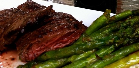 Chimichurri Skirt Steak with Grilled Asparagus