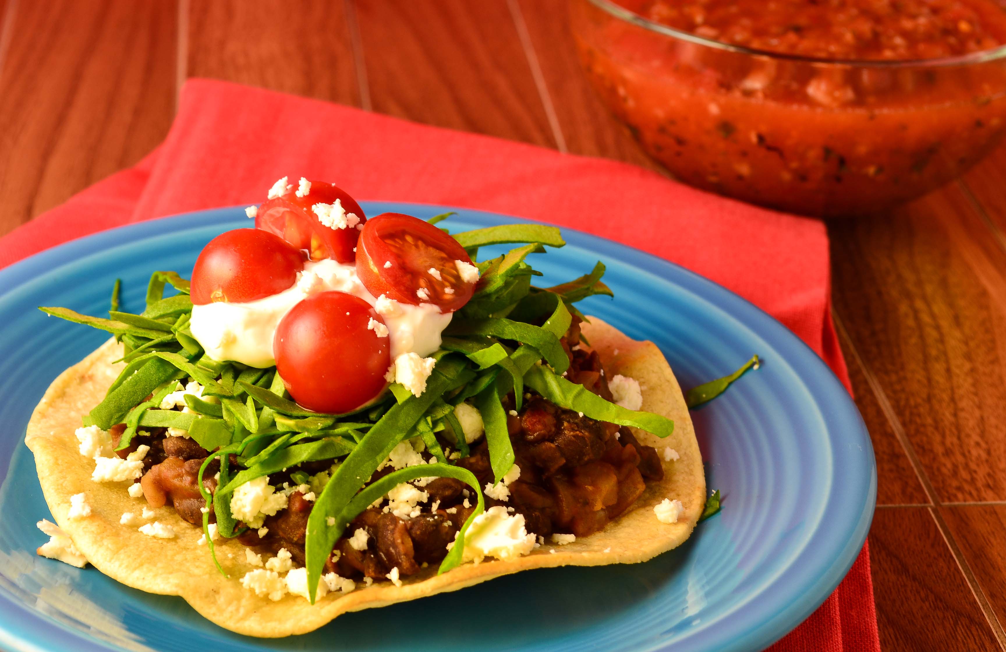 Vegetarian Tostadas With Spicy Black Beans (+gluten free)