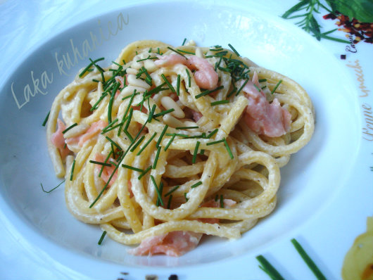 Bigoli with smoked salmon