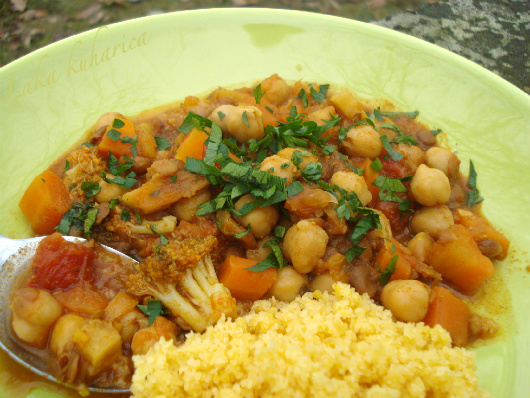 Moroccan chickpea and lentil stew