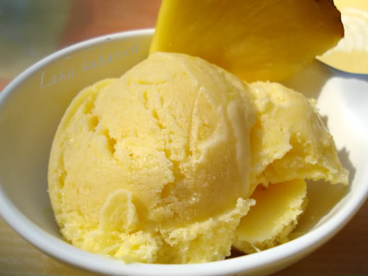 Homemade pineapple ice cream