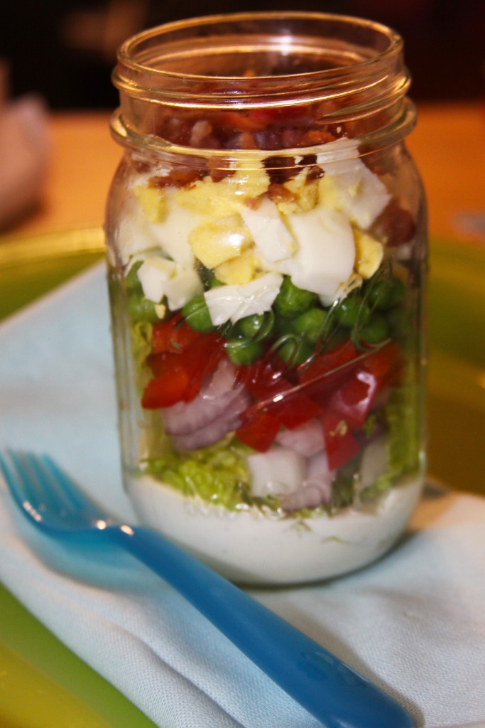 Southern 7 Layer Salad in a Mason Jar