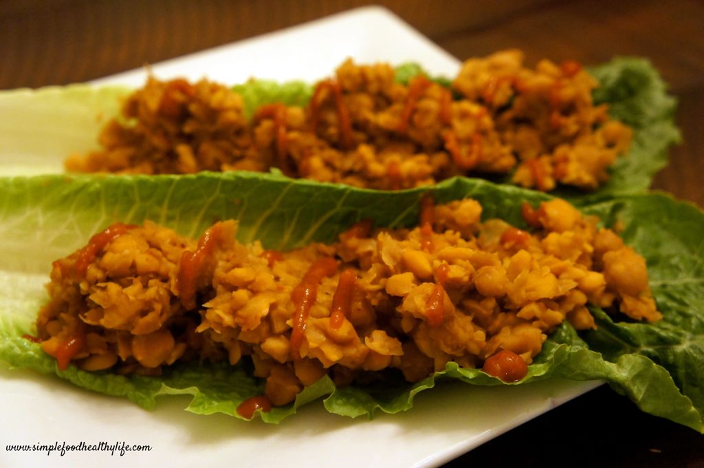 Asian Chickpea Lettuce Wraps