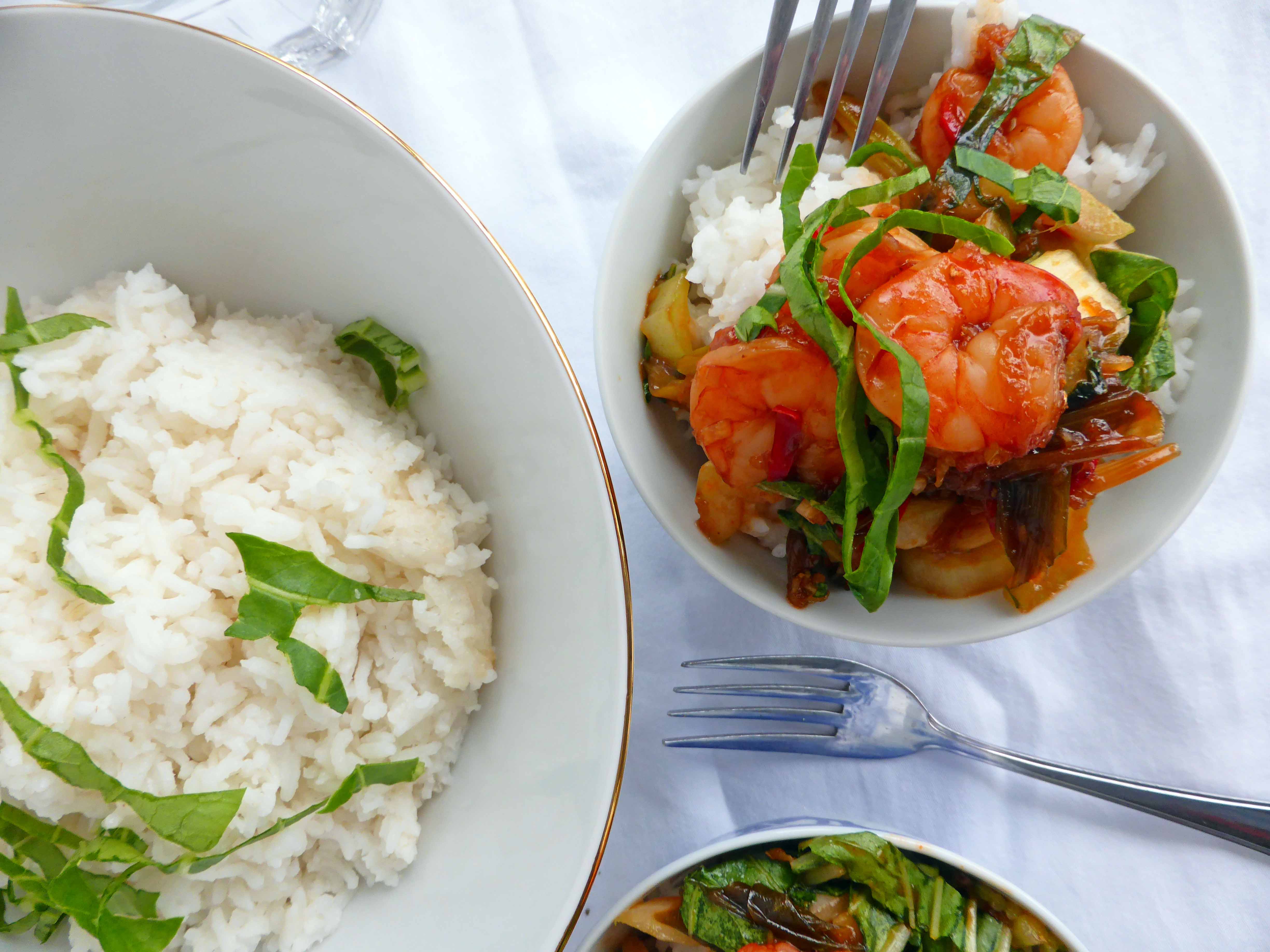 Super Speedy Spicy Sweet and Sour Shrimp