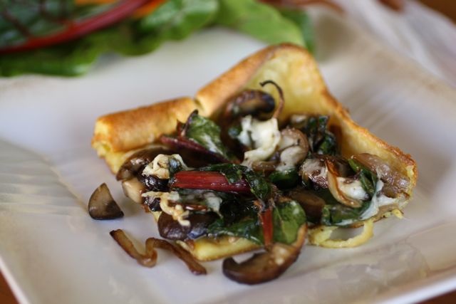 Swiss Chard and Mushroom Popover Bake