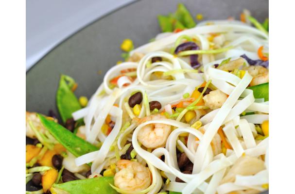 Black Bean Mango Stir Fry with Cilantro Lime Coconut Sauce