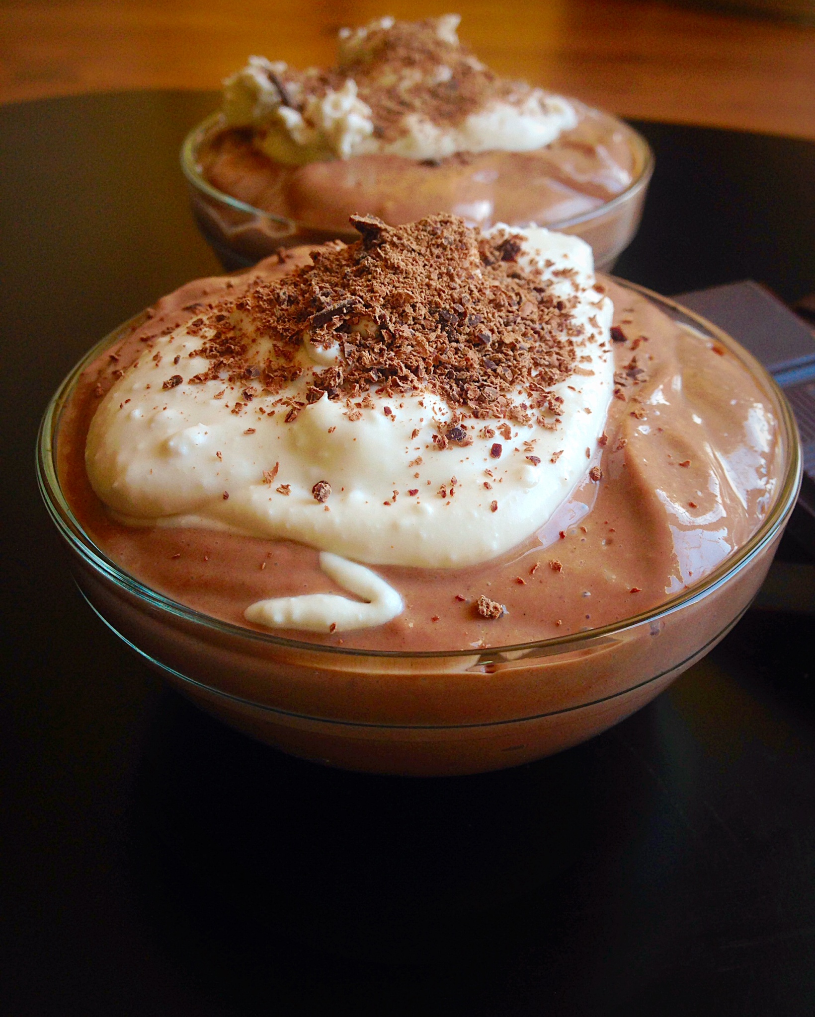 Creamy Chocolate Pudding With Coconut Whipped Cream