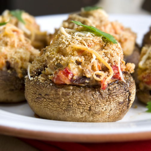 Sun Dried Tomato Stuffed Mushrooms